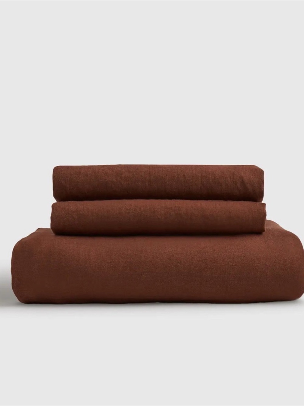 Quince Linen King Fitted Sheet & sham set — Bordeaux